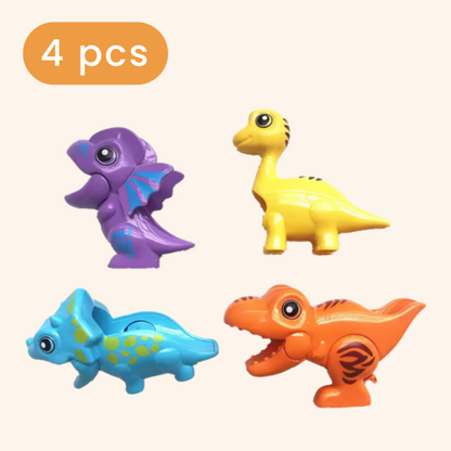 Marble Run Building Blocks Duplo-Compatible Dinosaur and Animal Add-On 8pcs