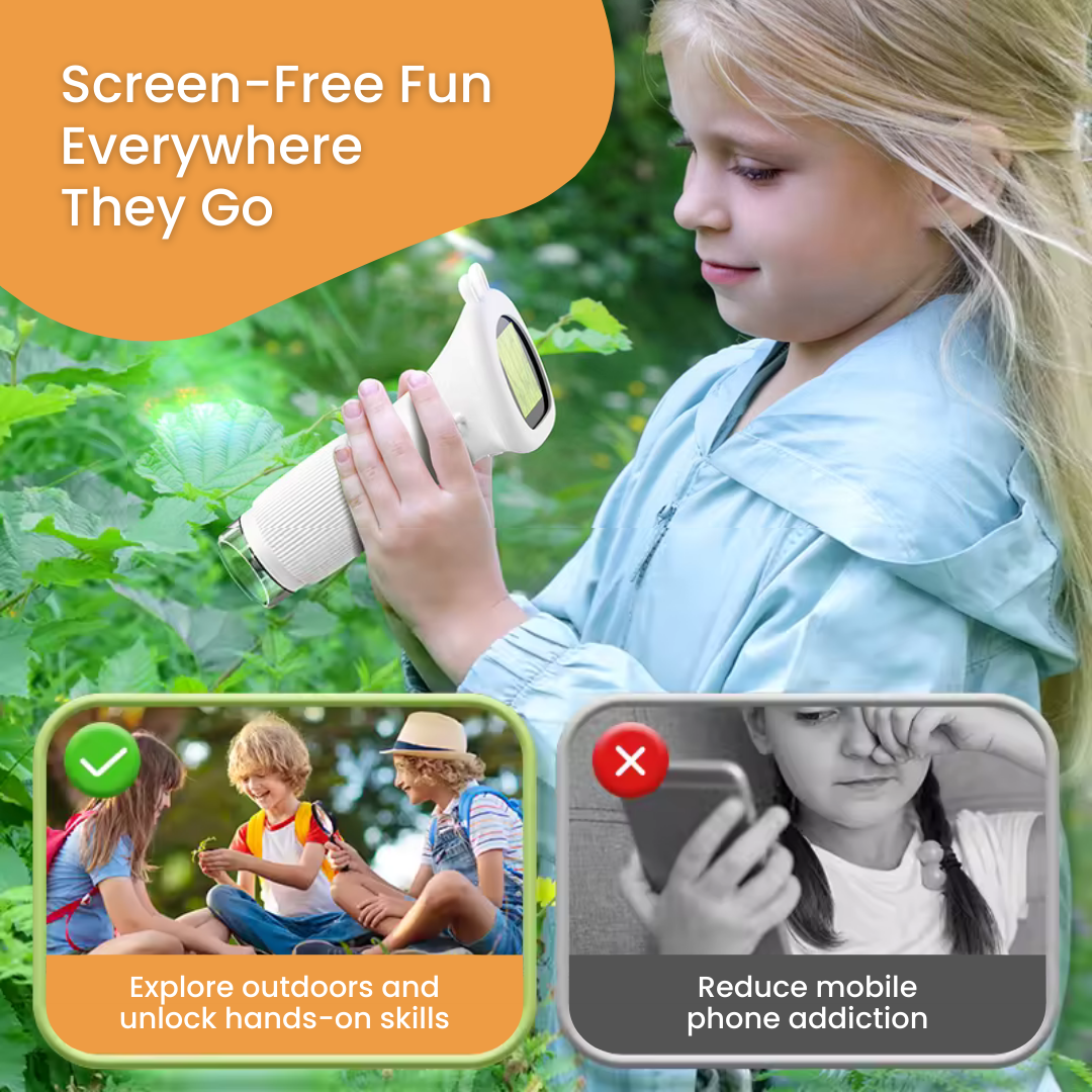 Mini Microscope for Kids: Portable Pocket Microscope STEM Science Tool Screen Free