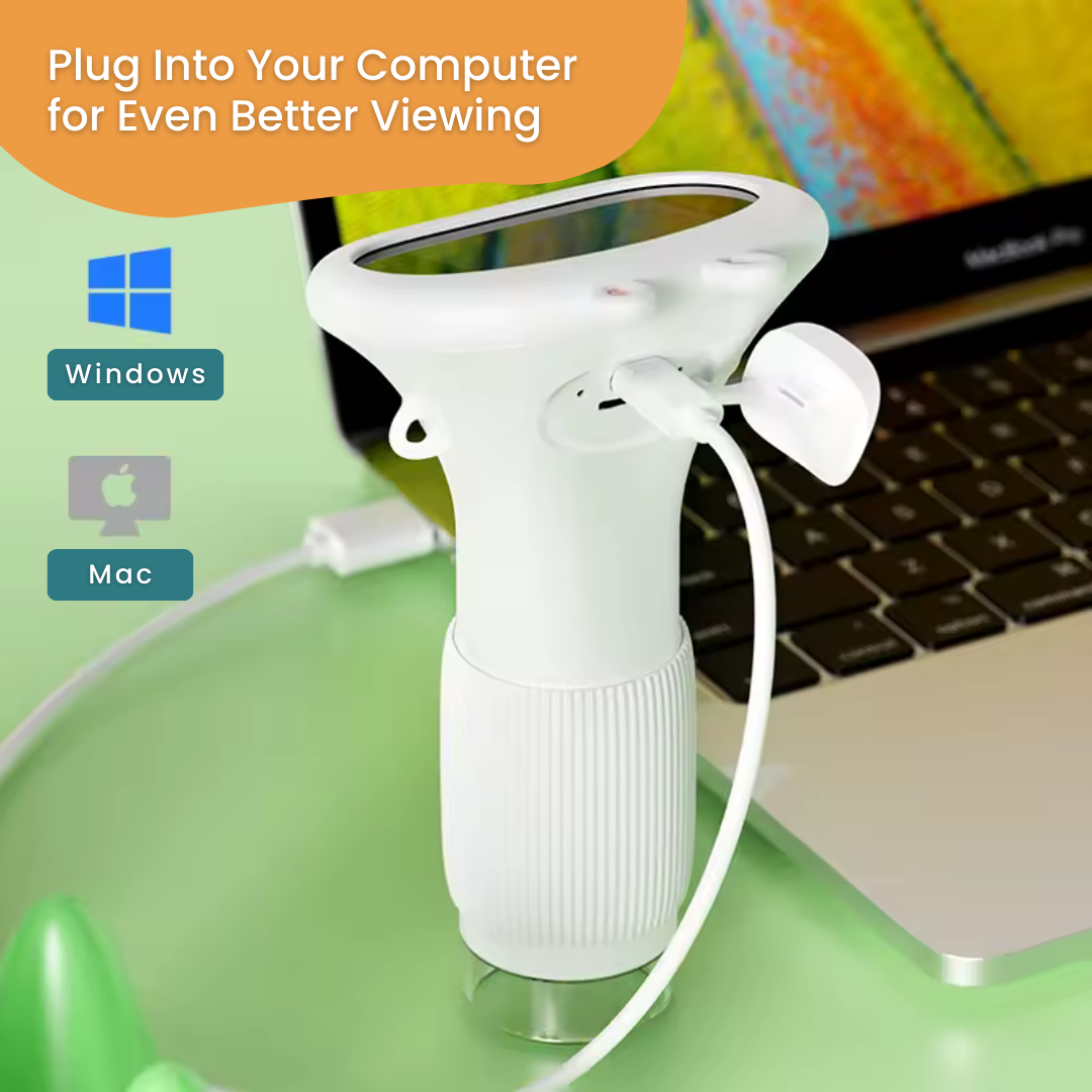 Mini Microscope for Kids: Portable Pocket Microscope STEM Science Tool Computer Compatible