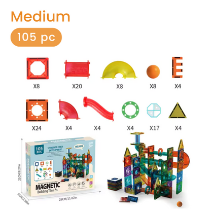 Magnetic Tiles Marble Run Set –  A Build-It-Yourself Ball Run for Kids Medium