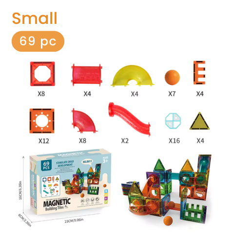 Magnetic Tiles Marble Run Set –  A Build-It-Yourself Ball Run for Kids Small