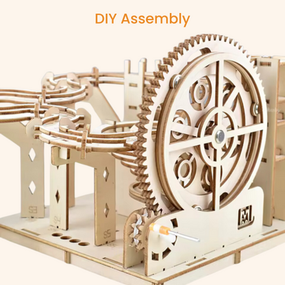 DIY Wooden Marble Run Set - Build Your Own Manual Crank Ball Run Model DIY Assembly